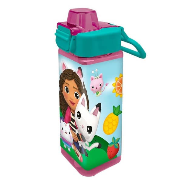 Gabby's Dockhus Smoothie Land fyrkantig plast vattenflaska 500 ml