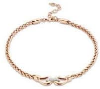 Victoria halsband i roseguld med vit sten