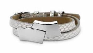 Silverfärgad läderarmband Victoria