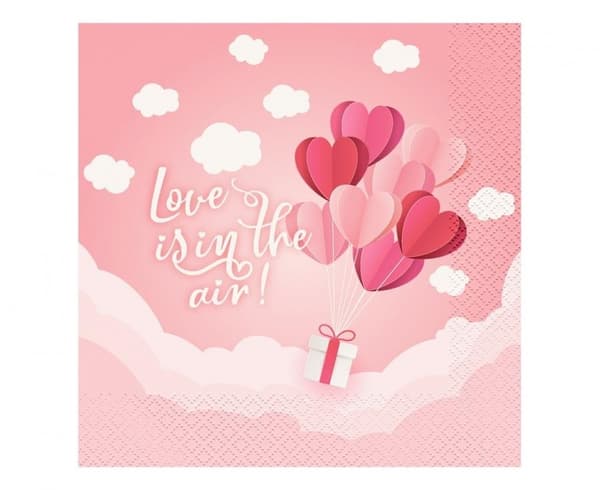 Love Love Is In The Air Rosa Servetter 20 st 33x33 cm
