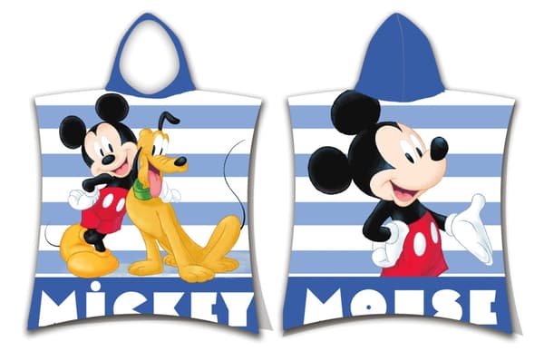 Mickey Mouse randig strandhandduk poncho från Disney 50x115 cm