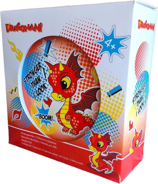 Dragon Dragon, BOOM middagsset, mikrop Plast set i låda