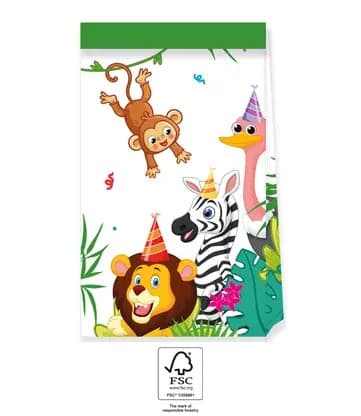 Papperspåsar set om 4 Jungle Balloons FSC