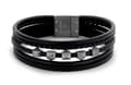 Miniatyrbilde 1 av 3: Svart läderarmband för män från Victoria Black