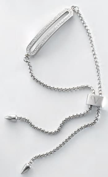Victoria armband i silverfärg med vita stenar