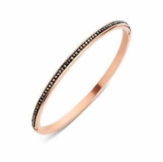 Victoria armband i roséguld med svart sten