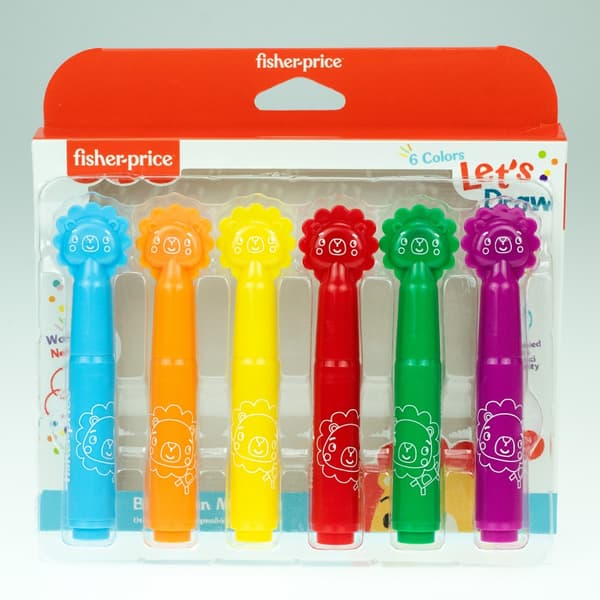 Fisher-Price Let's Draw tvättbara filtpennor, set om 6