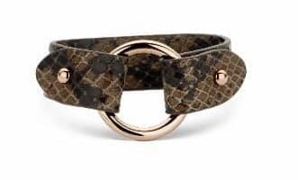 Victoria Rose brunmönstrad läderarmband i roséguld