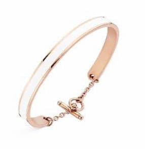 Victoria armband i roséguld med vita mönster