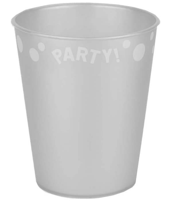Party Silver micro premium plastmugg 250 ml