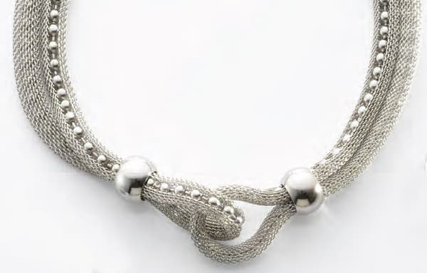 Victoria Tjock Silver Mesh Halsband