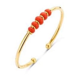 Victoria armband i guld med röda pärlor