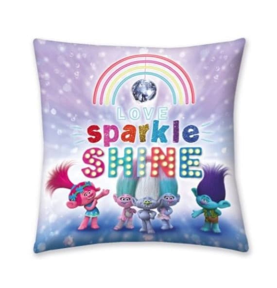 Trolls dekorativ kudde 40x40 cm med glitter