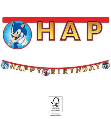 Sonic the Hedgehog Happy Birthday Banner 2 m - Sega FSC