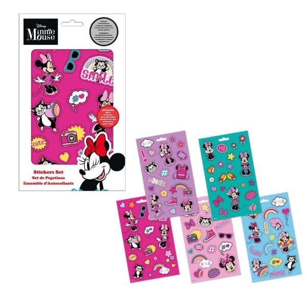 Minnie Mus sött klistermärkesset med 5 ark från Disney
