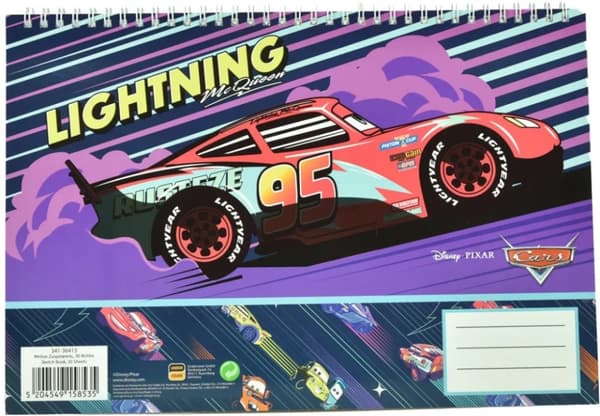 Disney Cars Lightning A/4 Spiral Skissblock, 30 Ark