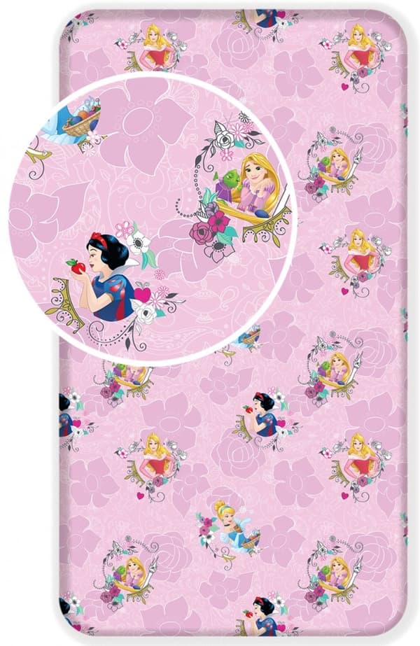 Disney Princess elastisk madrasskydd 90x200 cm