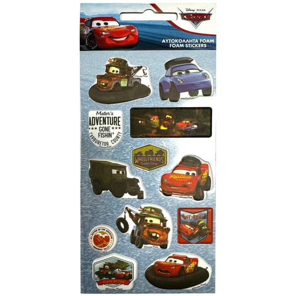 Puffy foam klistermärkeskit med Disney Cars äventyrstema