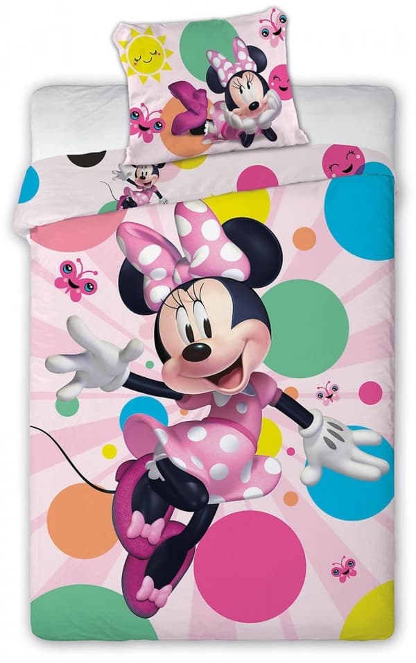 Disney Minnie-prickigt sängset 140×200 cm, 70×90 cm