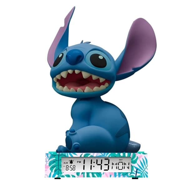 3D nattlampa och väckarklocka med Disney Lilo och Stitch leende
