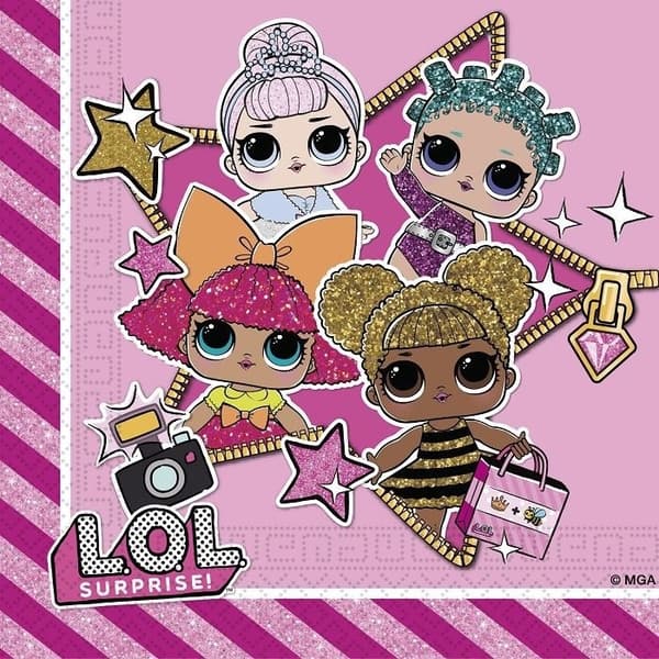 LOL Surprise Glitterati servetter 20 stycken 33x33 cm