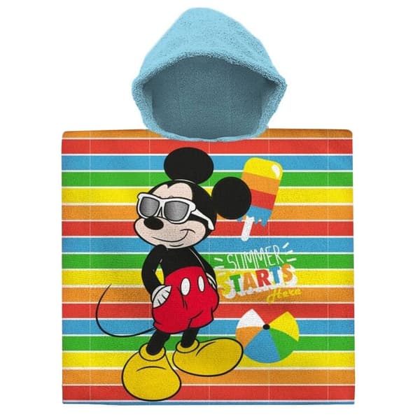 Disney Mickey strandhandduk poncho 60x120 cm för sommaren