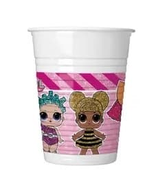 LOL Surprise Glitterati plastikkoppsset 8 st 200 ml