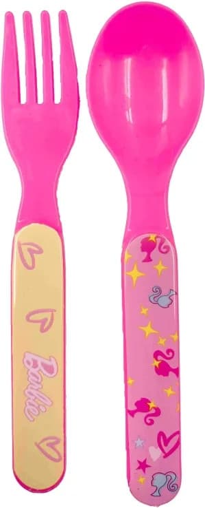 Barbie matlåda med kärlek + bestickset