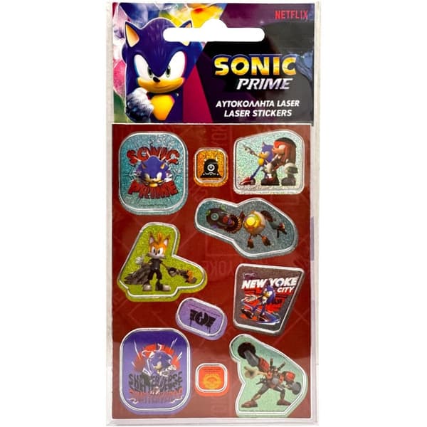 Holografiskt klistermärkesset med Sonic the Hedgehog