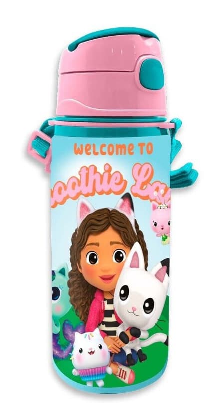 Gabby's Dollhouse aluminiumflaska med krok 600 ml - Smoothie Land
