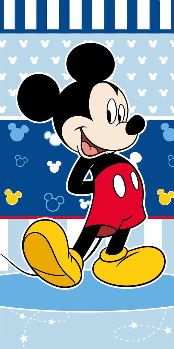 Disney Mickey blå badhandduk, strandhandduk 70x140 cm