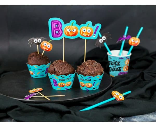 Halloween Boo tårtdekoration 18 cm