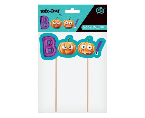 Halloween Boo tårtdekoration 18 cm