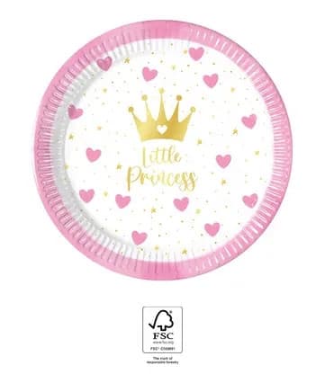 Papperstallrikar Little Princess 8 st 20 cm FSC