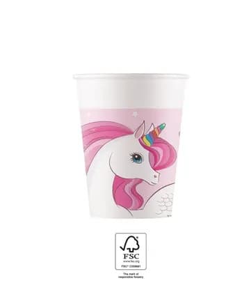 Unicorn Regnbågsfärger Pappersmuggar 8 st 200 ml FSC