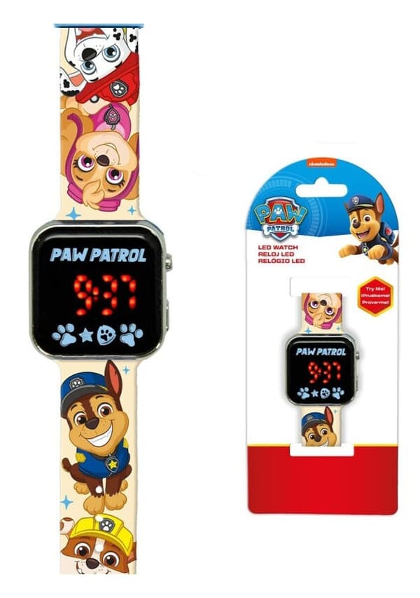 Paw Patrol digital LED-klocka med leende
