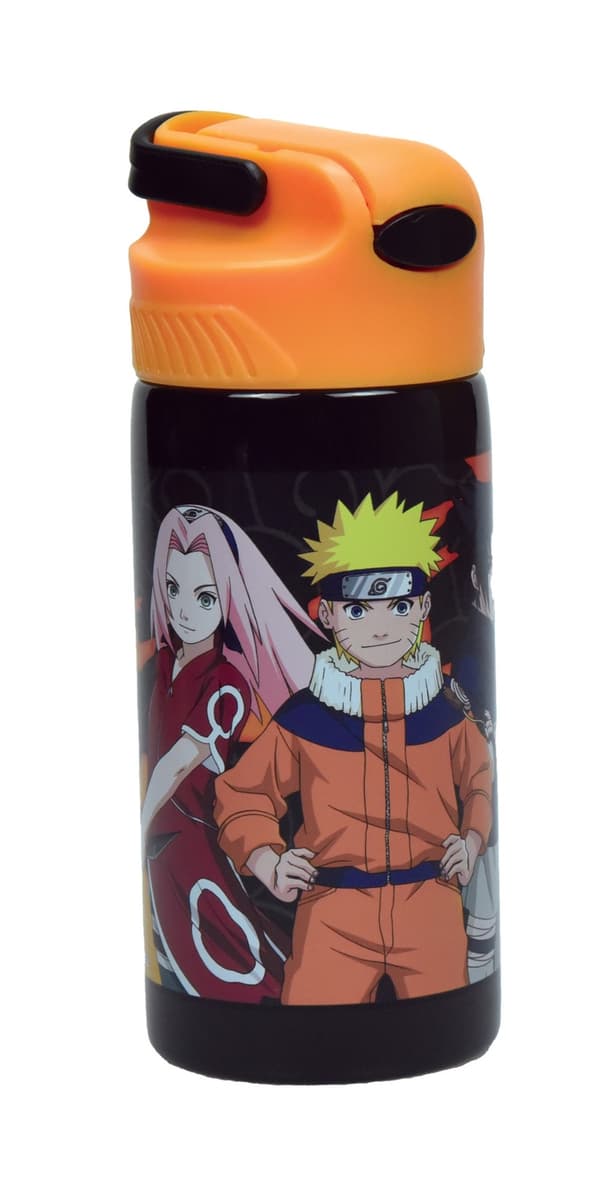 Naruto aluminiumflaska med hängkrok 500 ml - Fire