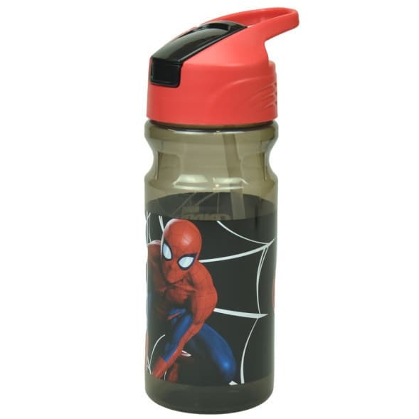 Spiderman plastflaska 500 ml med nätmönster