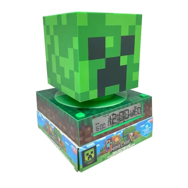 Minecraft Creeper 3D Nattlampa och Väckarklocka