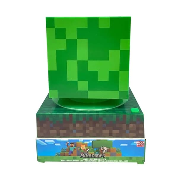Minecraft Creeper 3D Nattlampa och Väckarklocka