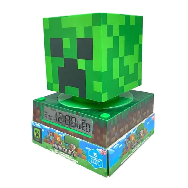 Minecraft Creeper 3D Nattlampa och Väckarklocka