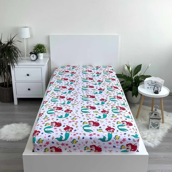 Fitted sheet 90x200 cm med Disney Princess Ariel