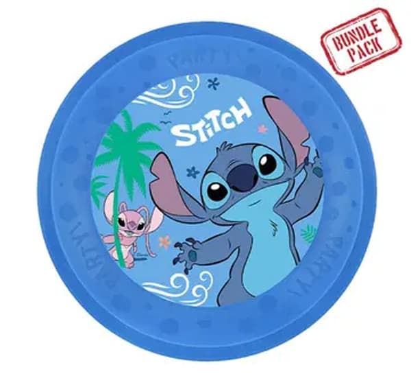 Set med 4 st Disney Lilo och Stitch Angel mikropremium plastmatplattor 21 cm