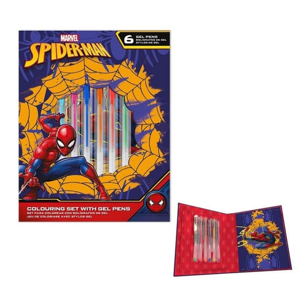 Spiderman anteckningsbok med webbslingare + gelbläckspennset