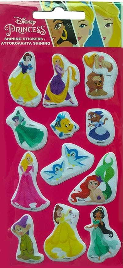 Disney Princess Rosa Glitter Puffy Foam Klistermärkes Set