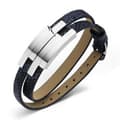 Miniatyrbilde 1 av 3: Victoria Silverfärgad svart läderarmband