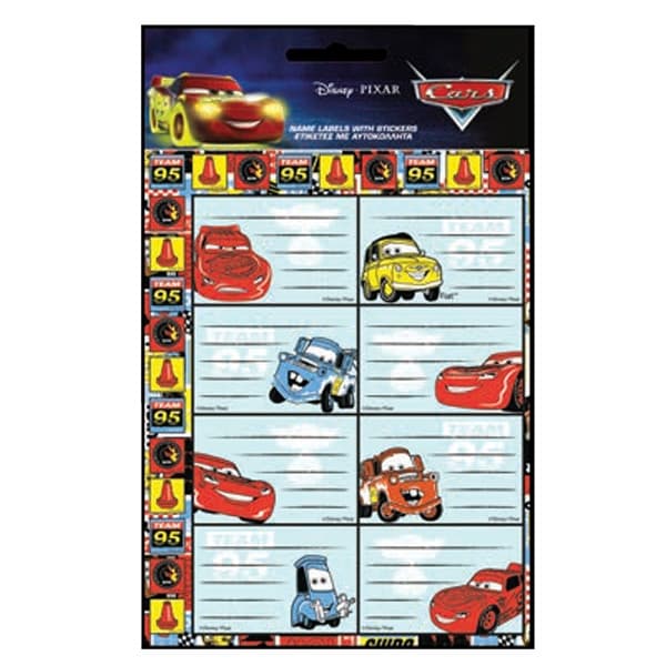 Disney Cars Lightning anteckningsboksetiketter med klistermärken - 16 stycken