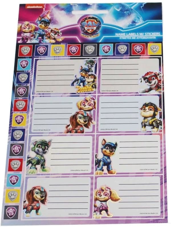 Paw Patrol Power Up anteckningsbokset med etiketter och klistermärken 16 st