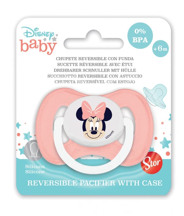 Disney Minnie vändbar napp för bebisar med fodral