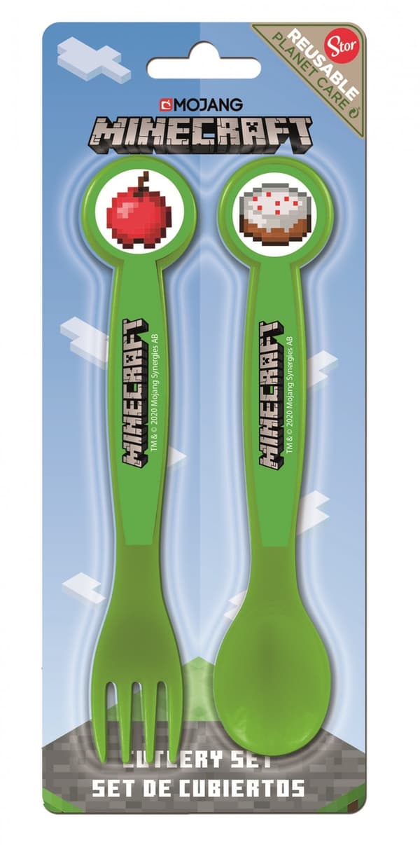 Minecraft plastbestickset - 2 delar